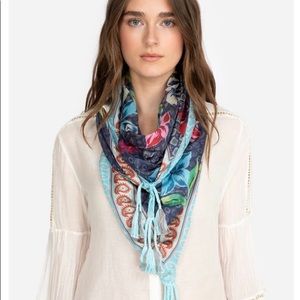 Multicolor floral silk scarf-NEW
